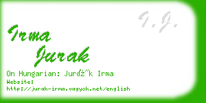 irma jurak business card